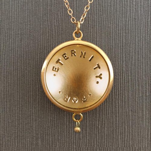 Large Gold Pet Reliquary Personalized Pet Memorial Jewelry with Ball Tassel