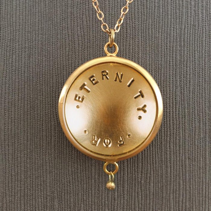 Large Gold Pet Reliquary Personalized Pet Memorial Jewelry with Ball Tassel
