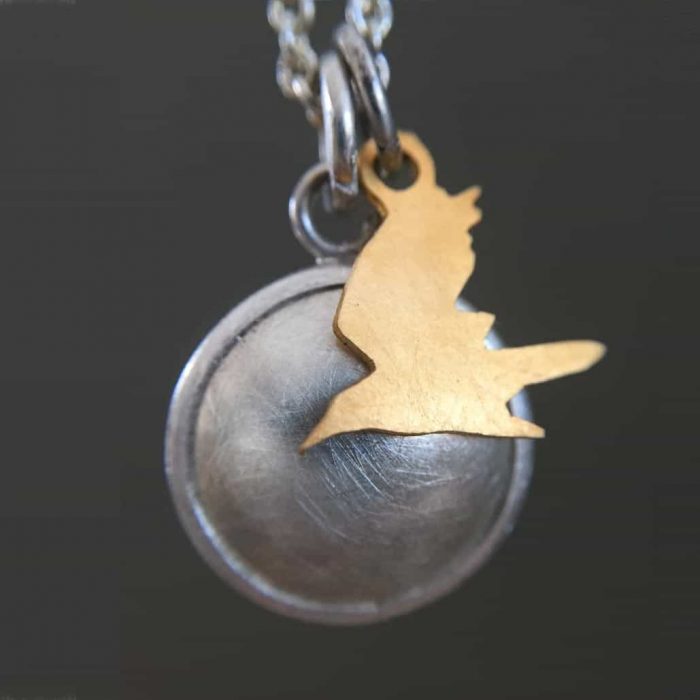 Small Pet Cremation Reliquary with Bird Charm